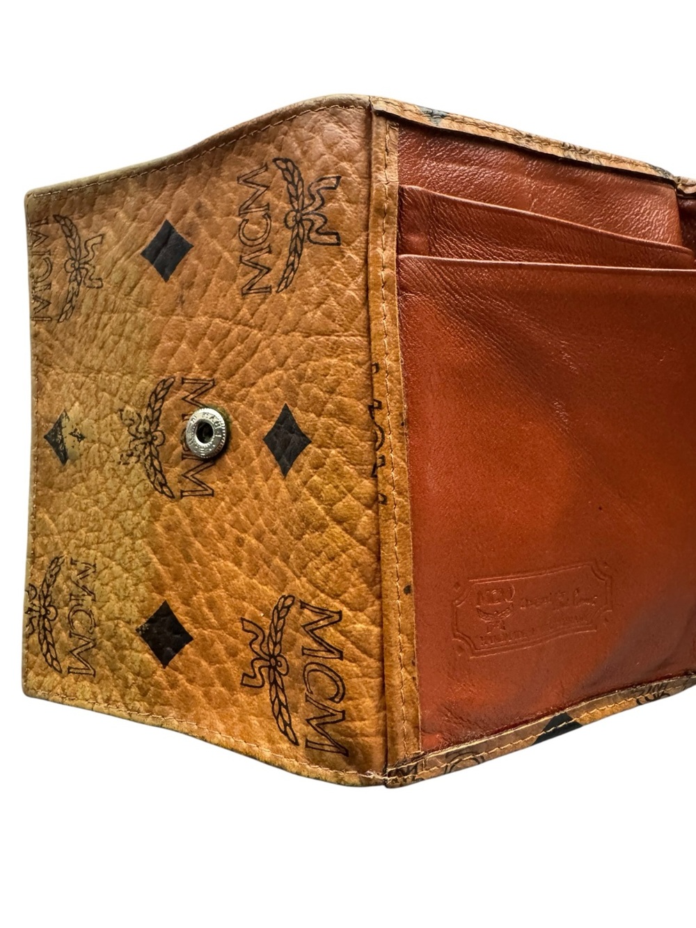 GUC - MCM Cognac Visetos Monogram Wallet Trifold Leather Wallet - Good conditio - Picture 5 of 11